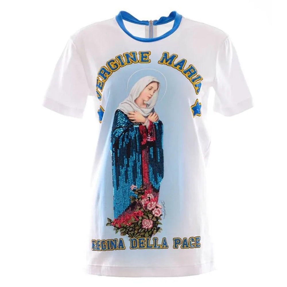 Dolce & Gabbana Vergine Maria Regina Della Pace Short Sleeve Tee, 100% Authentic